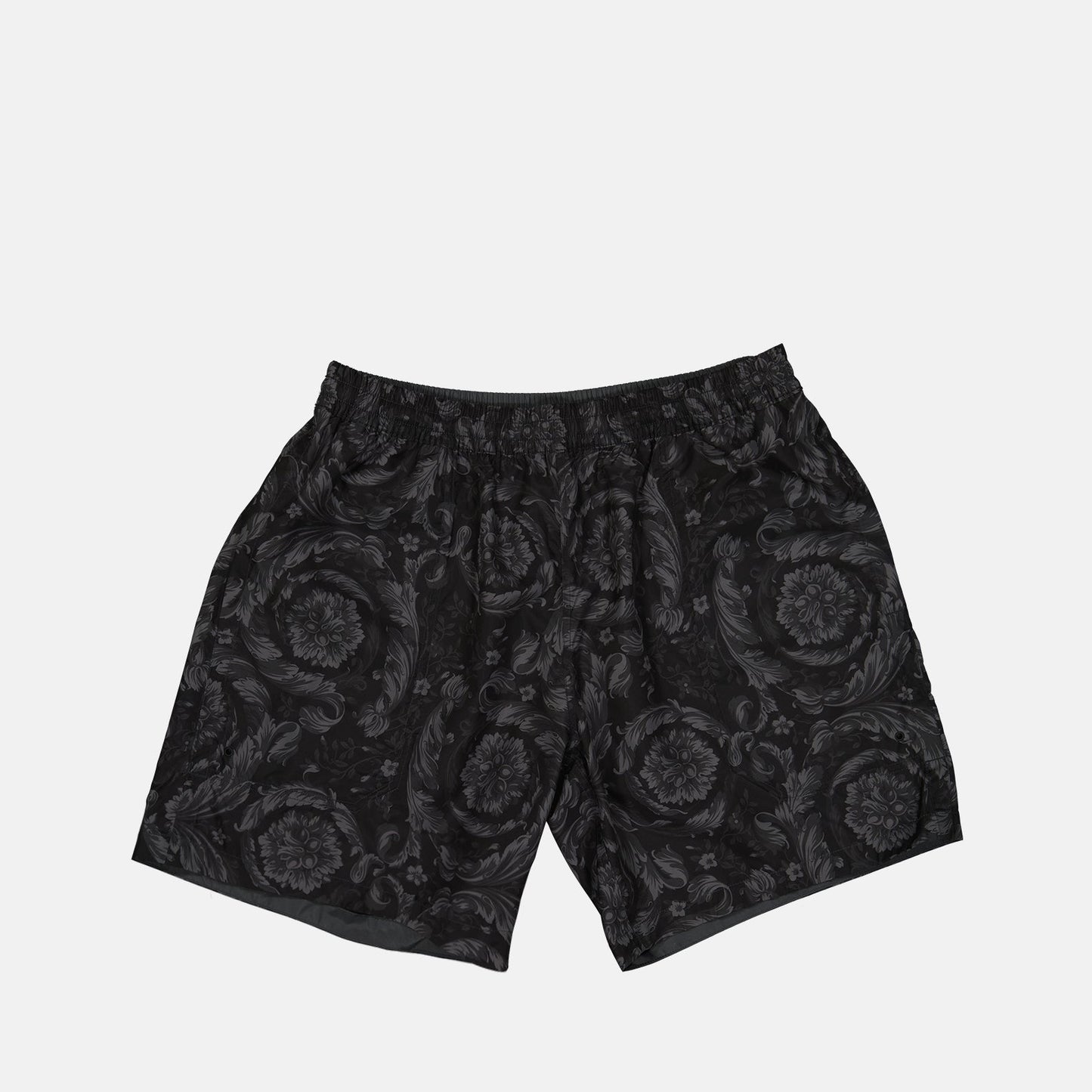 Versace, Barocco swim shorts, reversible swimwear, luxury swim trunks, designer swim shorts