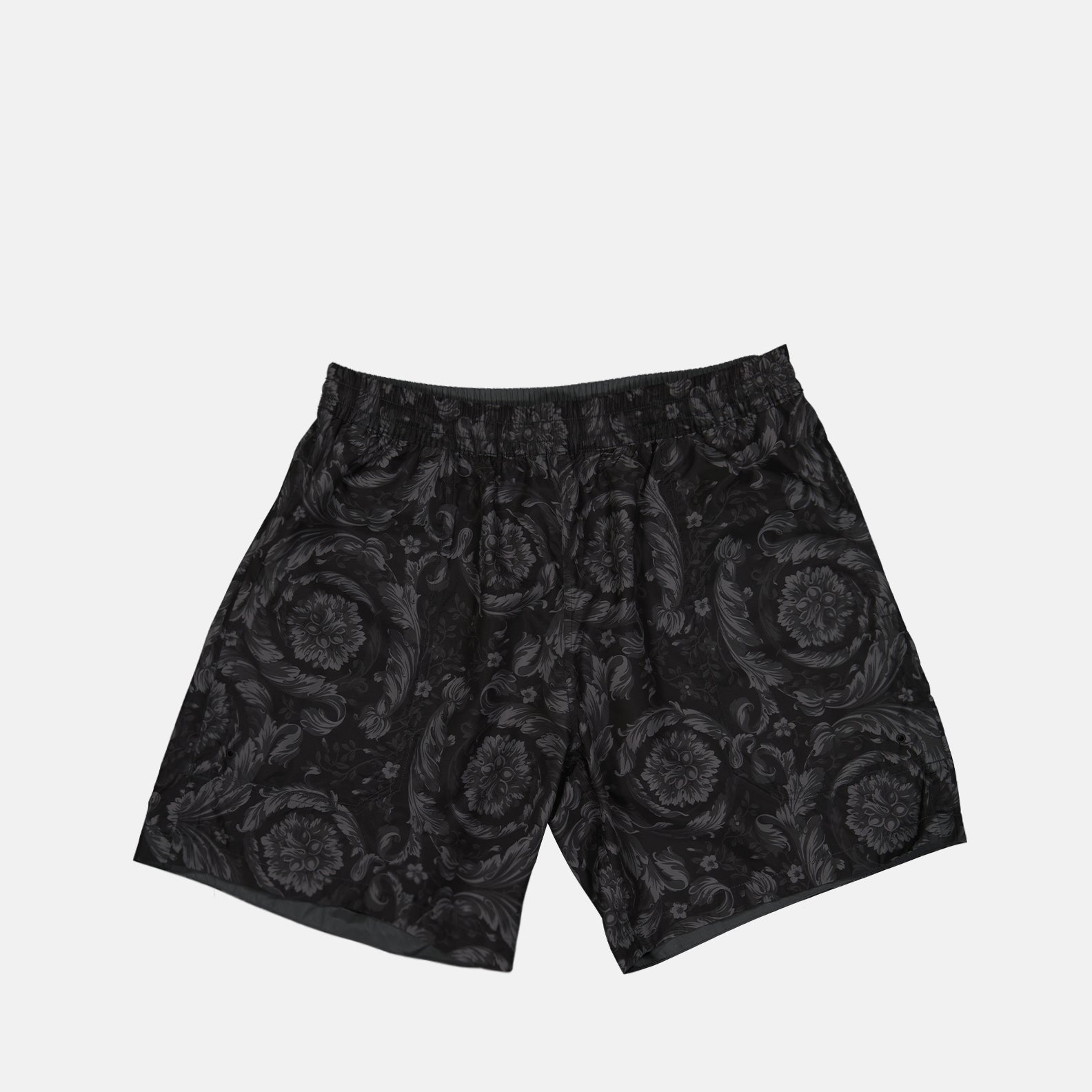 Versace, Barocco swim shorts, reversible swimwear, luxury swim trunks, designer swim shorts