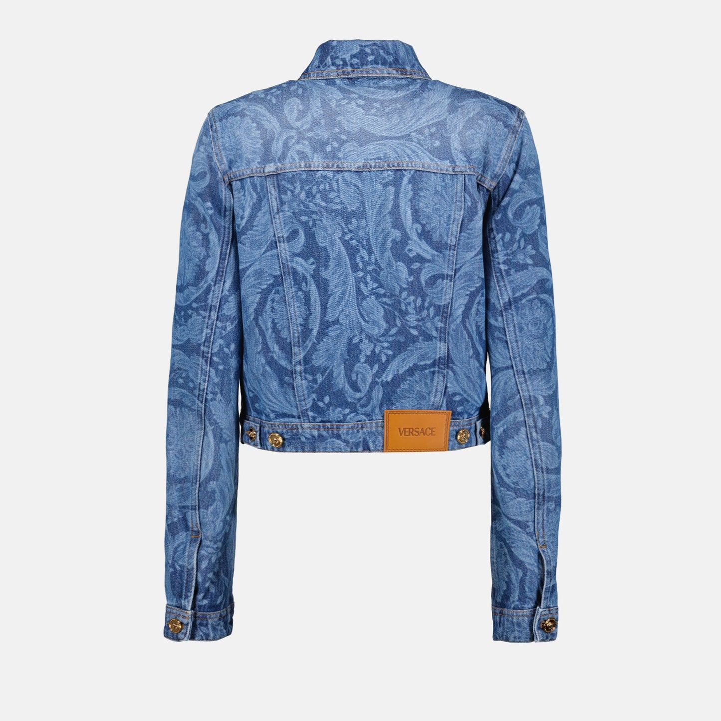 Barocco denim jacket, Versace jacket, luxury denim, high-end fashion, designer outerwear