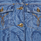 Barocco denim jacket, Versace jacket, luxury denim, high-end fashion, designer outerwear