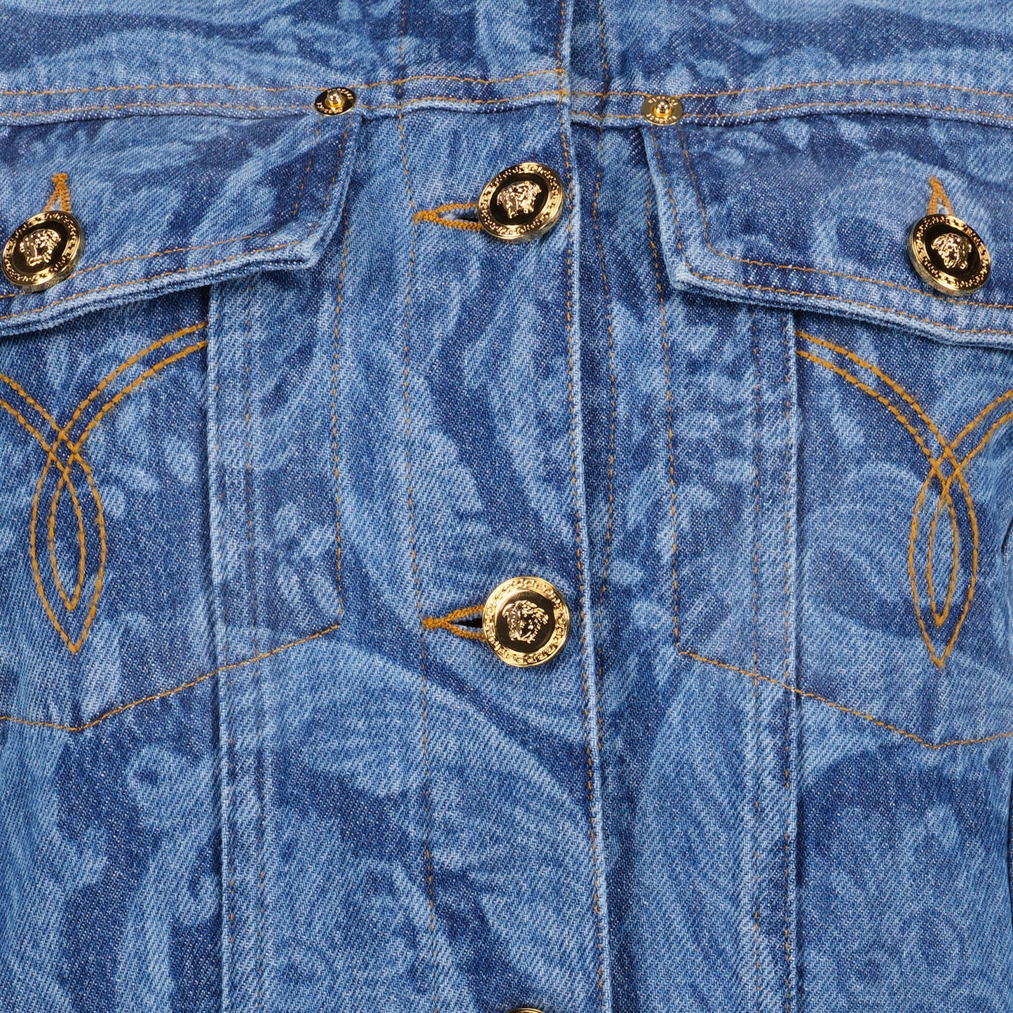 Barocco denim jacket, Versace jacket, luxury denim, high-end fashion, designer outerwear