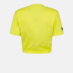 Versace Yellow Crop T-shirt, 1978 Re-Edition, Luxury T-shirt, High-end Fashion, Designer Women’s Top