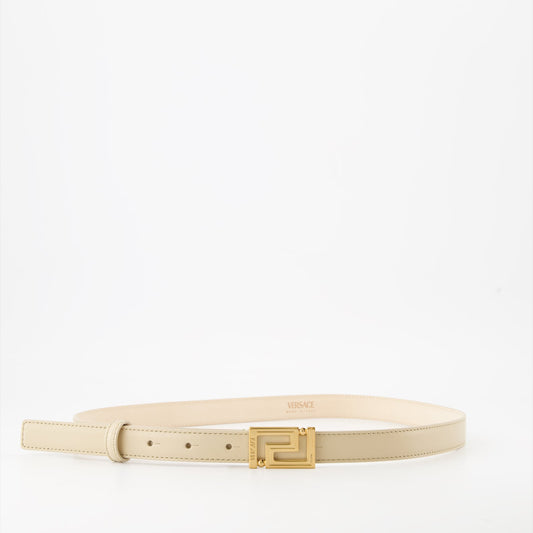 Versace belt, luxury leather belt, golden Greca buckle, designer accessories, elegant belts