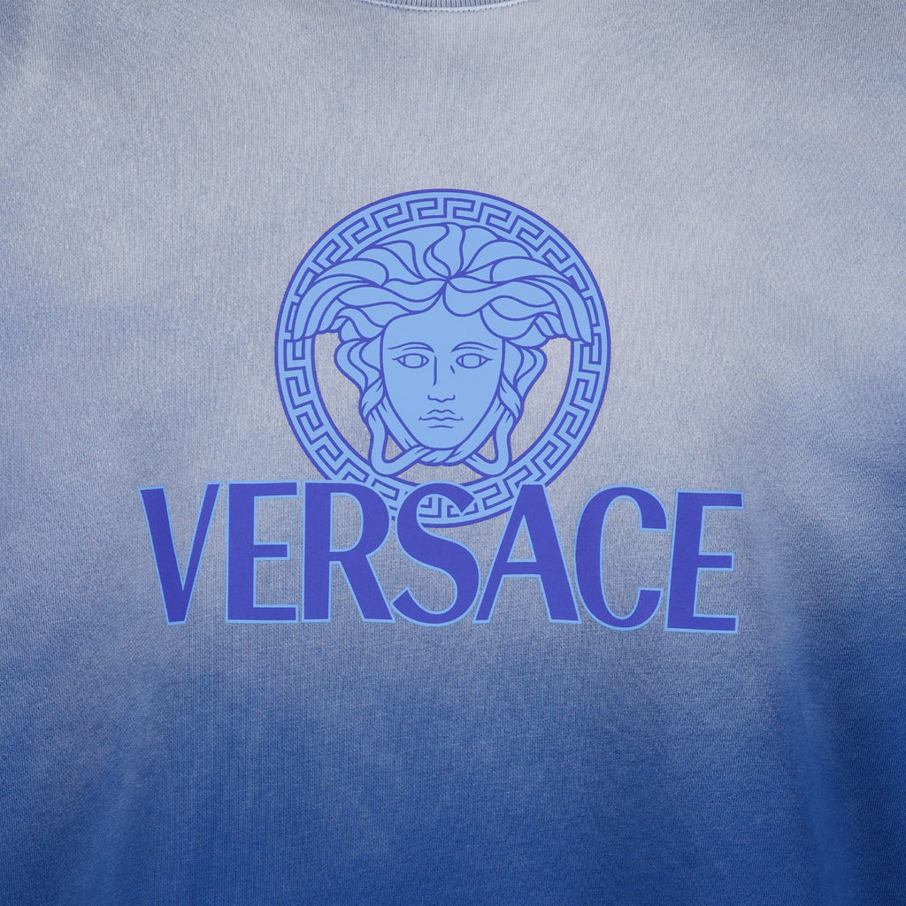 Versace sweatshirt, luxury fashion, Medusa logo, gradient wash, designer clothing