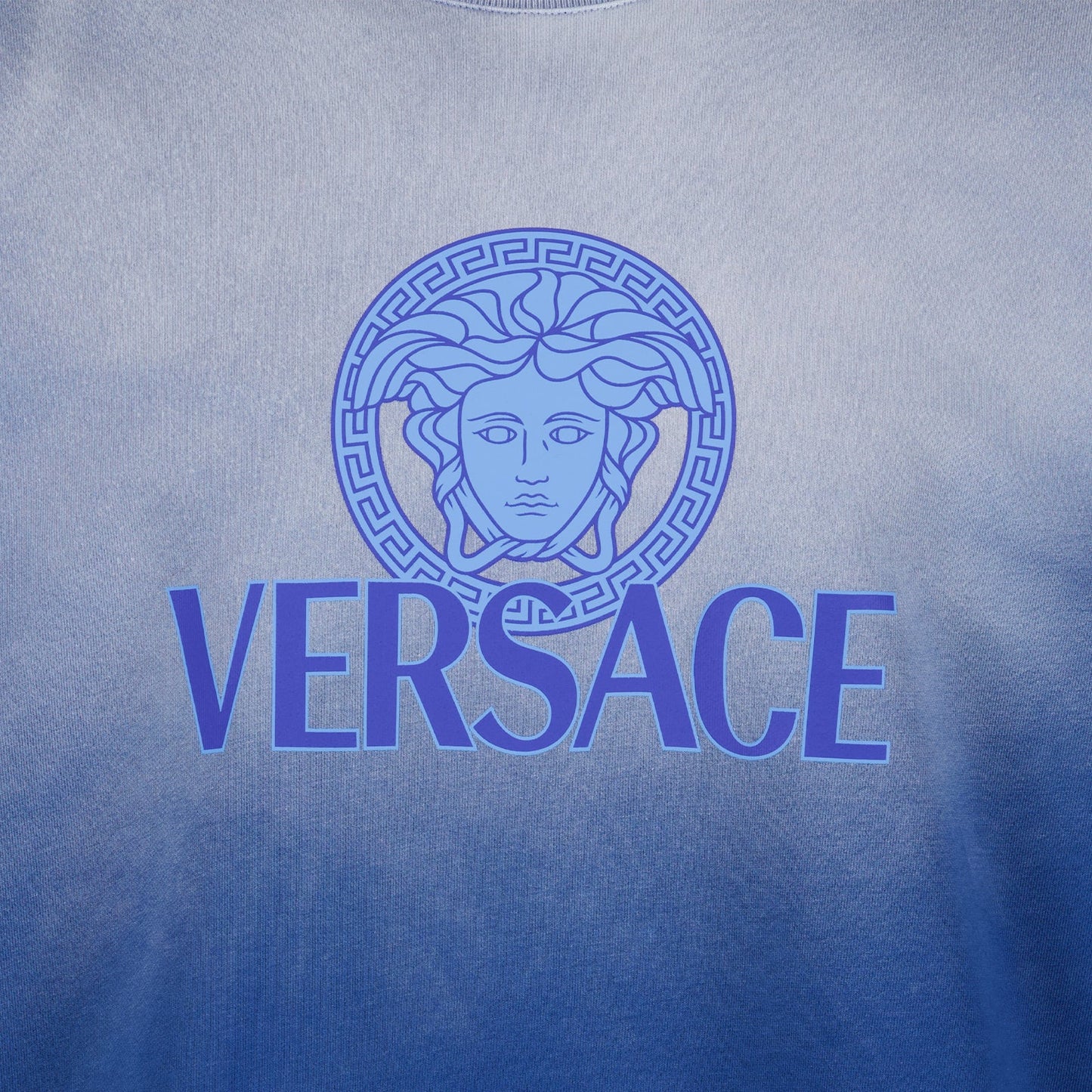 Versace sweatshirt, luxury fashion, Medusa logo, gradient wash, designer clothing