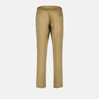Beige Straight-Leg Pants
