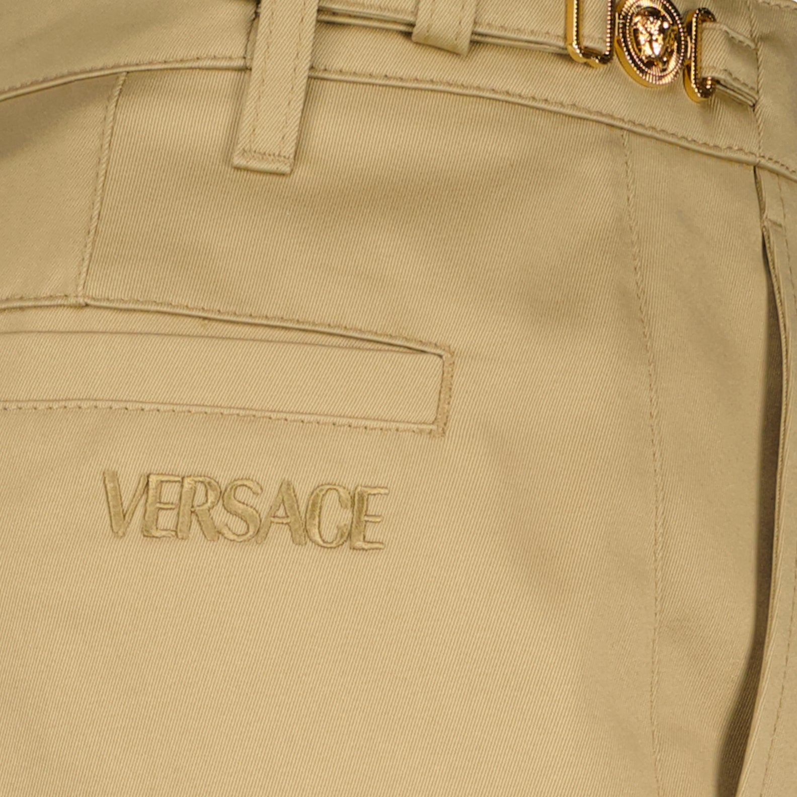 beige pants, straight-leg, luxury trousers, Versace, elegant menswear