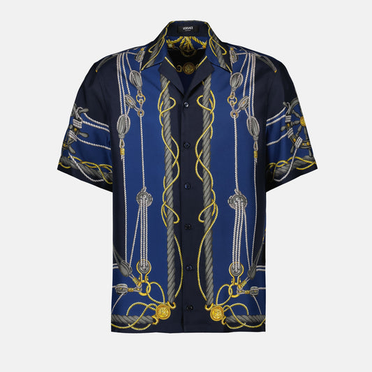 Versace, silk shirt, luxury, nautical motif, designer clothing