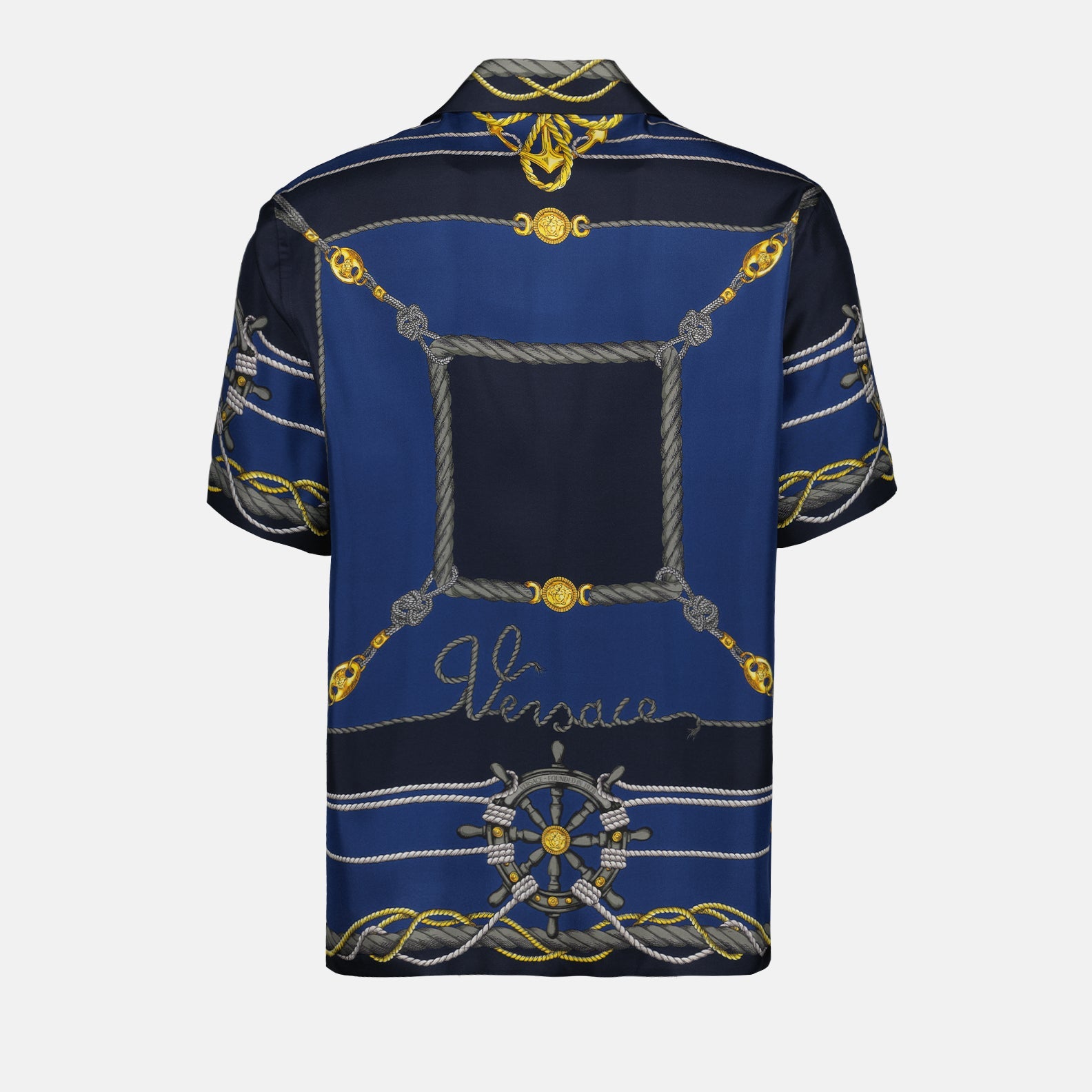 Versace, silk shirt, luxury, nautical motif, designer clothing