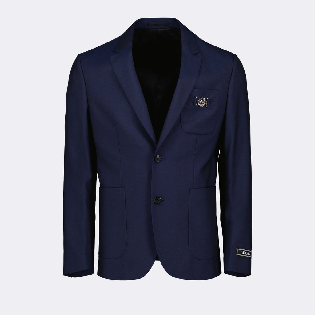 Versace blazer, luxury navy blazer, sophisticated men's blazer, high-end fashion, designer blazer