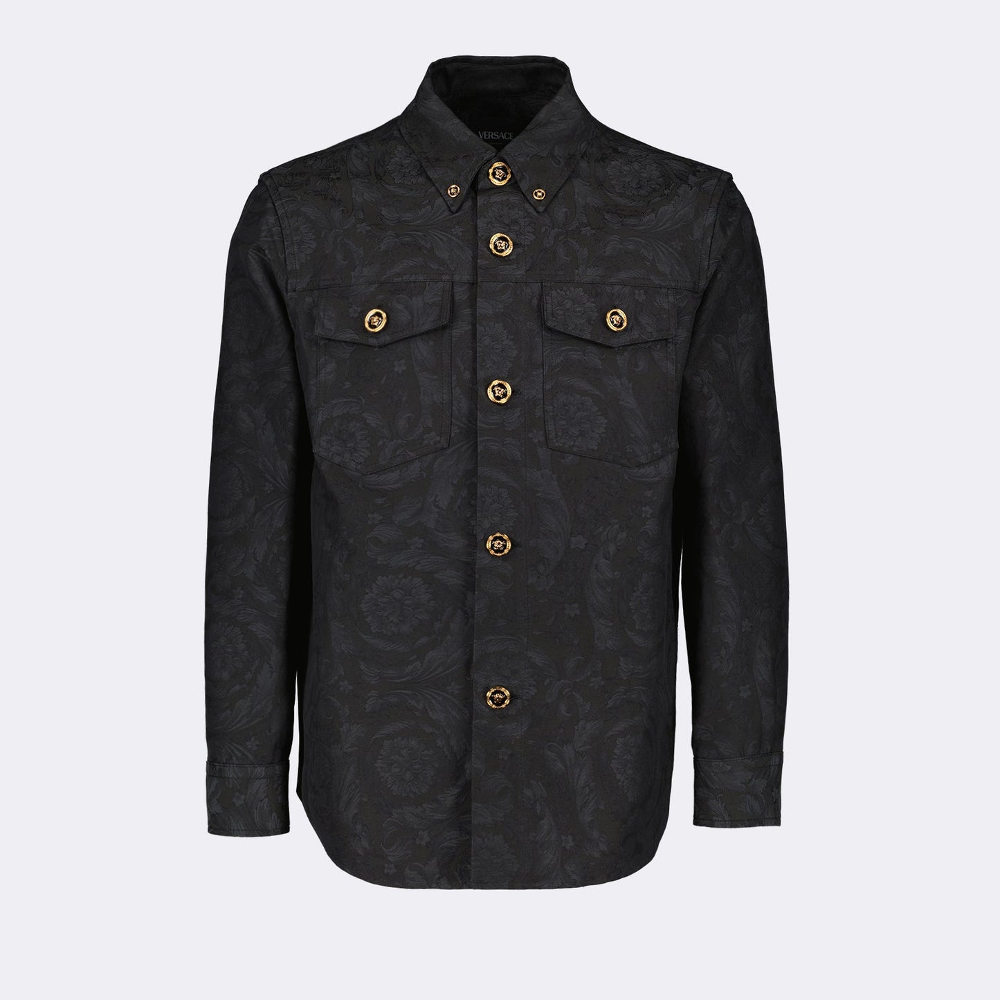 Barocco, Versace, luxury shirt jacket, black baroque jacket, refined menswear