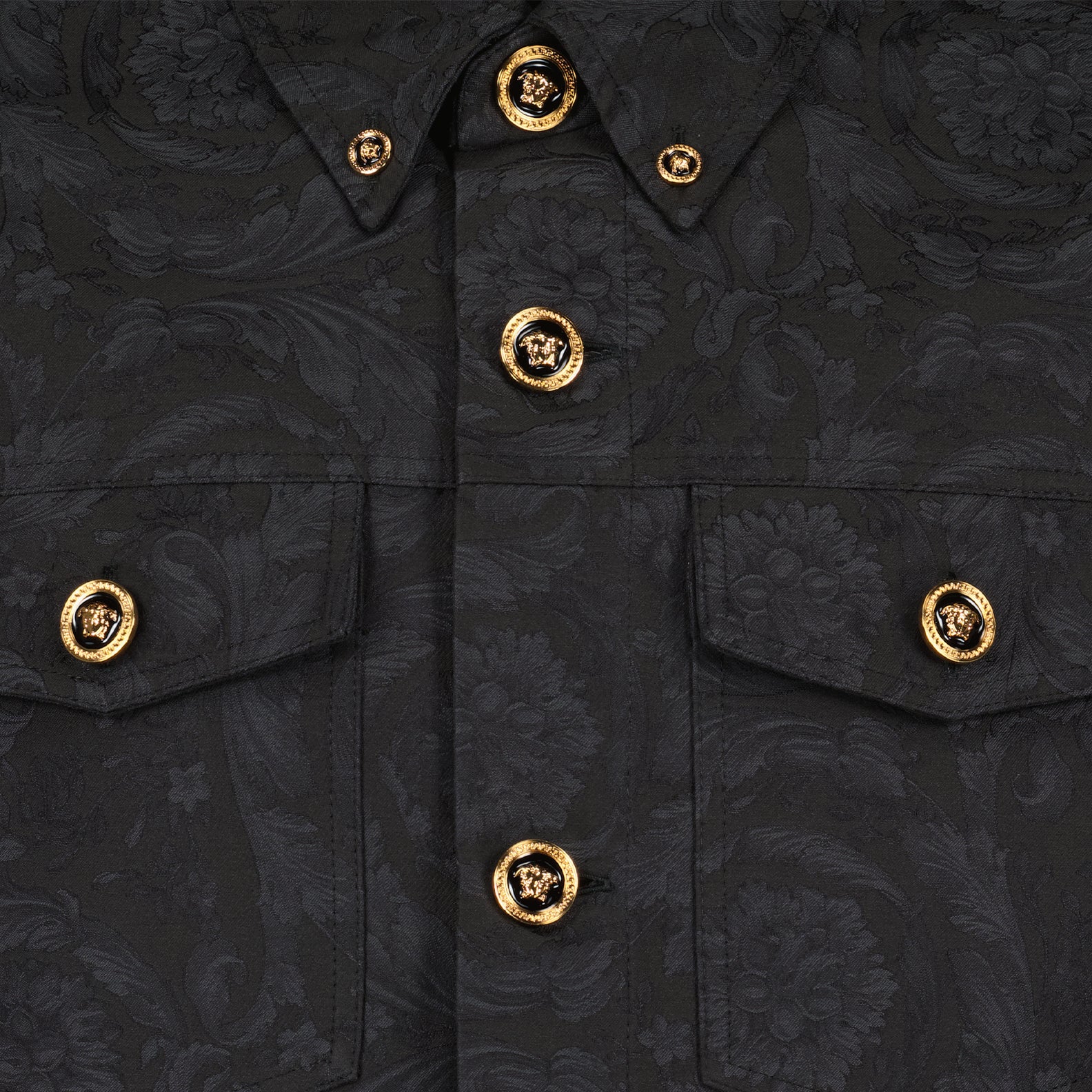 Barocco, Versace, luxury shirt jacket, black baroque jacket, refined menswear