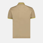 Versace, Polo Medusa, luxury polo, beige and yellow polo shirt, designer menswear