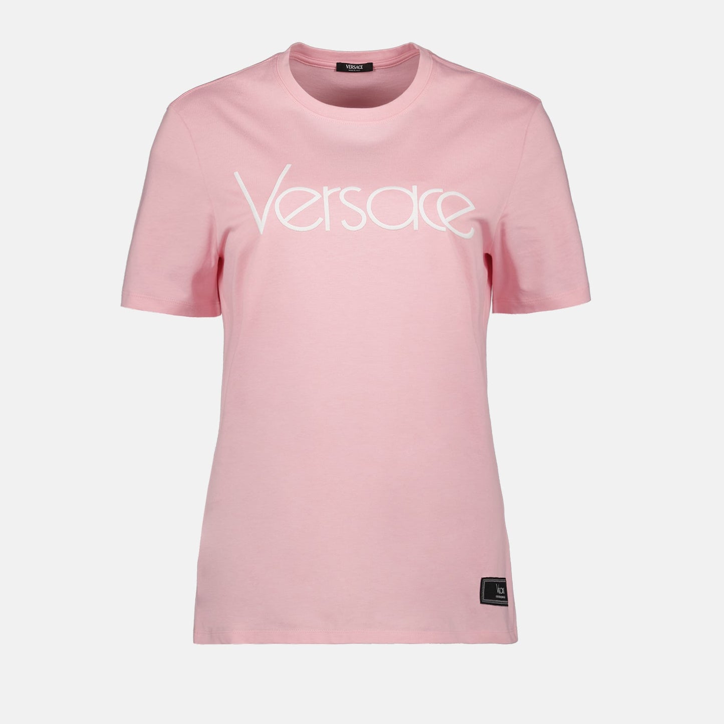 Versace T-shirt, luxury fashion, pink T-shirt, designer ready-to-wear, high-end apparel