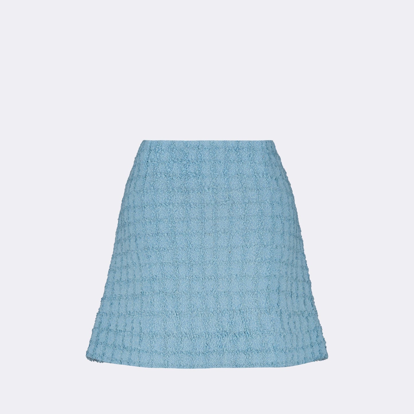 Blue Tweed Mini Skirt, Versace Tweed Skirt, Luxury Women's Skirt, High-end Fashion, Designer Mini Skirt