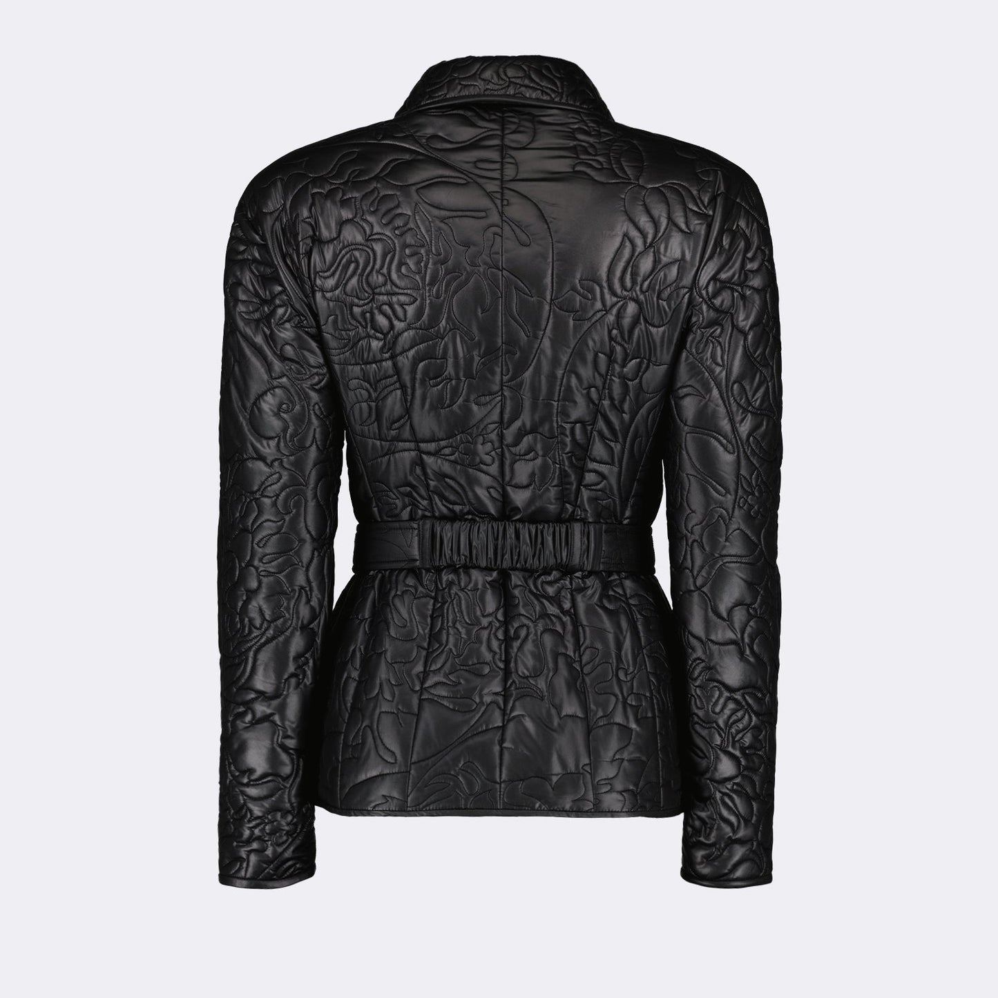 quilted jacket, Barocco print, Versace outerwear, luxury fashion, black jacket