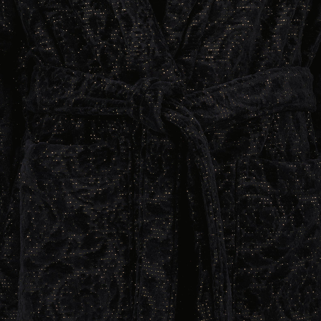 Versace robe, Barocco pattern, luxury loungewear, designer robe, black and gold robe