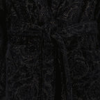 Versace robe, Barocco pattern, luxury loungewear, designer robe, black and gold robe