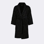 Versace robe, Barocco pattern, luxury loungewear, designer robe, black and gold robe