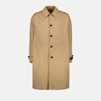 Beige Gabardine Trench Coat with Barocco Embellishments