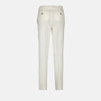 Versace, Straight Wool Pants, White Pants, Luxury Fashion, Women's Tailored Pants
