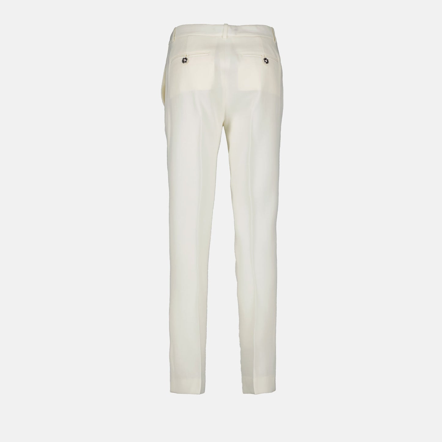 Versace, Straight Wool Pants, White Pants, Luxury Fashion, Women's Tailored Pants