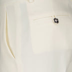 Versace, Straight Wool Pants, White Pants, Luxury Fashion, Women's Tailored Pants