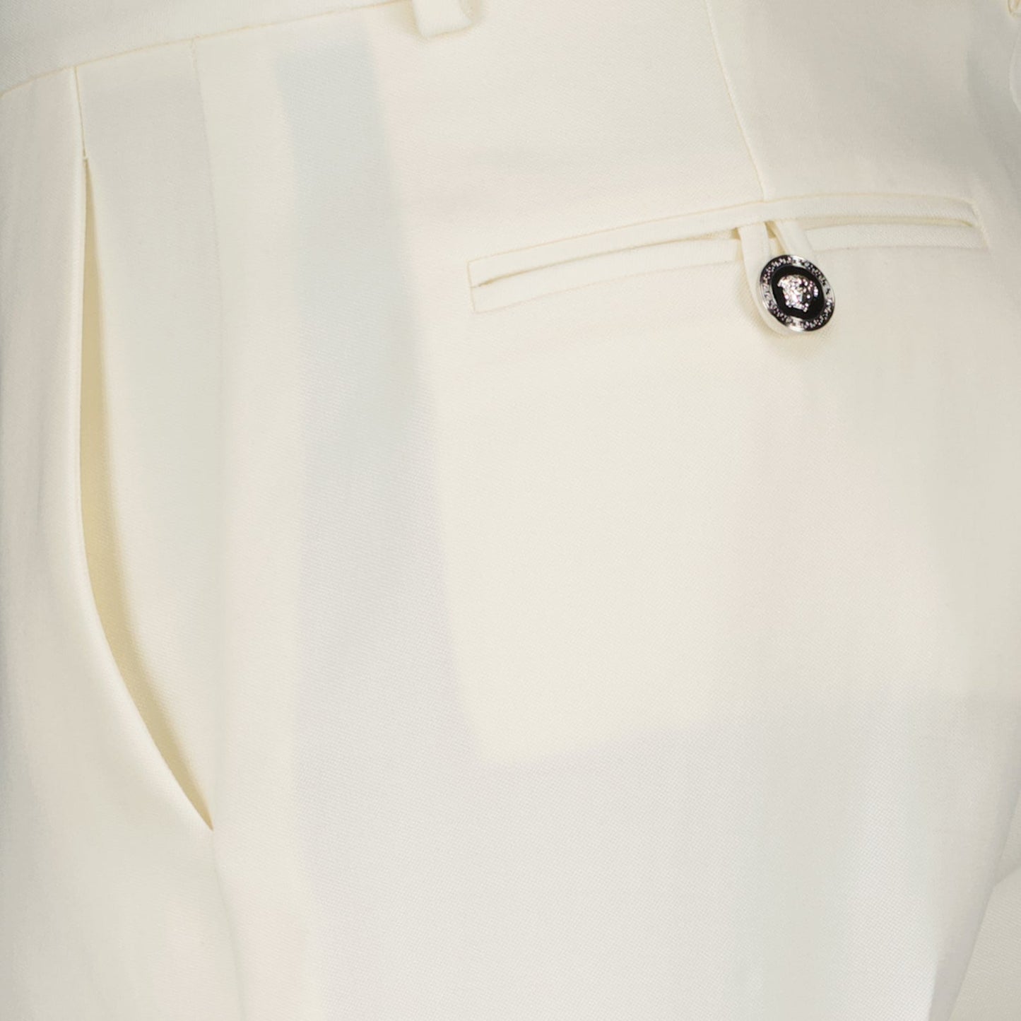 Versace, Straight Wool Pants, White Pants, Luxury Fashion, Women's Tailored Pants