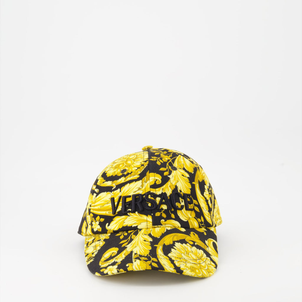 Versace cap, Barocco print cap, luxury accessories, designer cap, high-end fashion