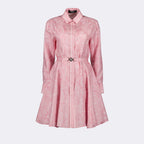 Versace dress, Barocco print, silk shirt dress, luxury womenswear, designer fashion