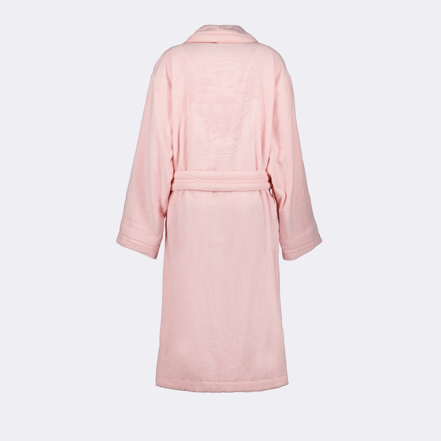 Versace, Medusa Peignoir, luxury loungewear, pink robe, elegant peignoir