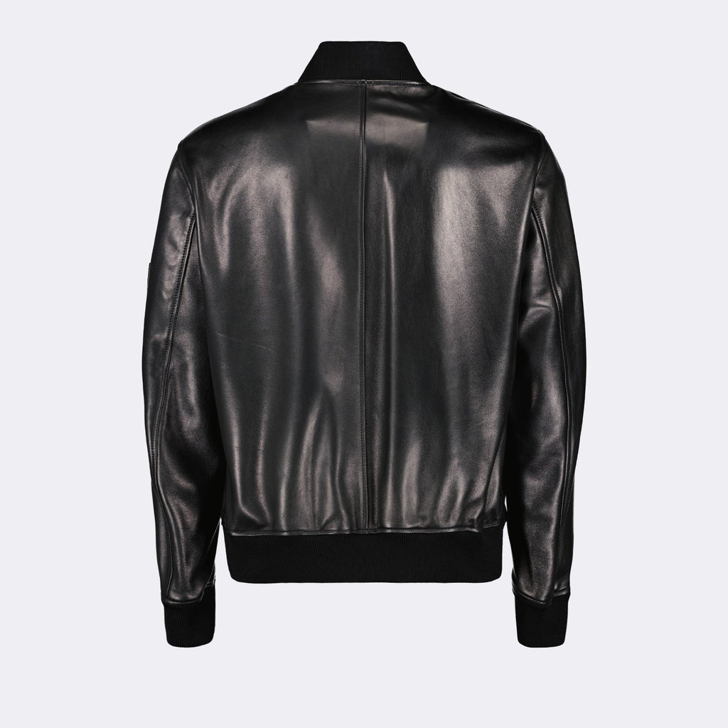 Versace, Nappa Leather, Bomber Jacket, Luxury Fashion, Sophisticated Outerwear