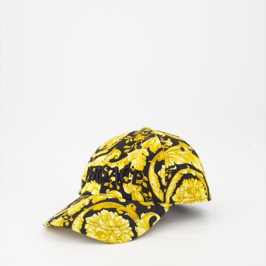 Versace cap, Barocco print cap, luxury accessories, designer cap, high-end fashion