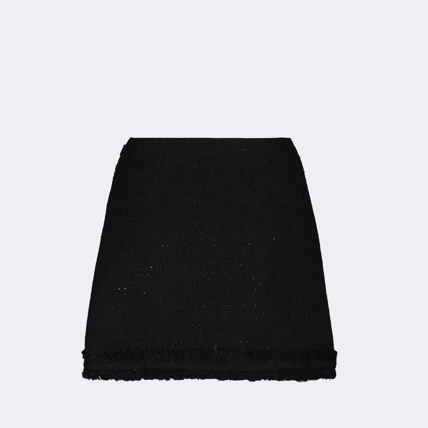 black tweed skirt, luxury mini skirt, Versace tweed, elegant skirt, high-end fashion