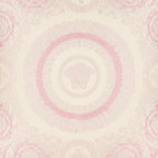 Versace cushion, Floral crest cushion, luxury home accessory, pink and white cushion, designer cushion