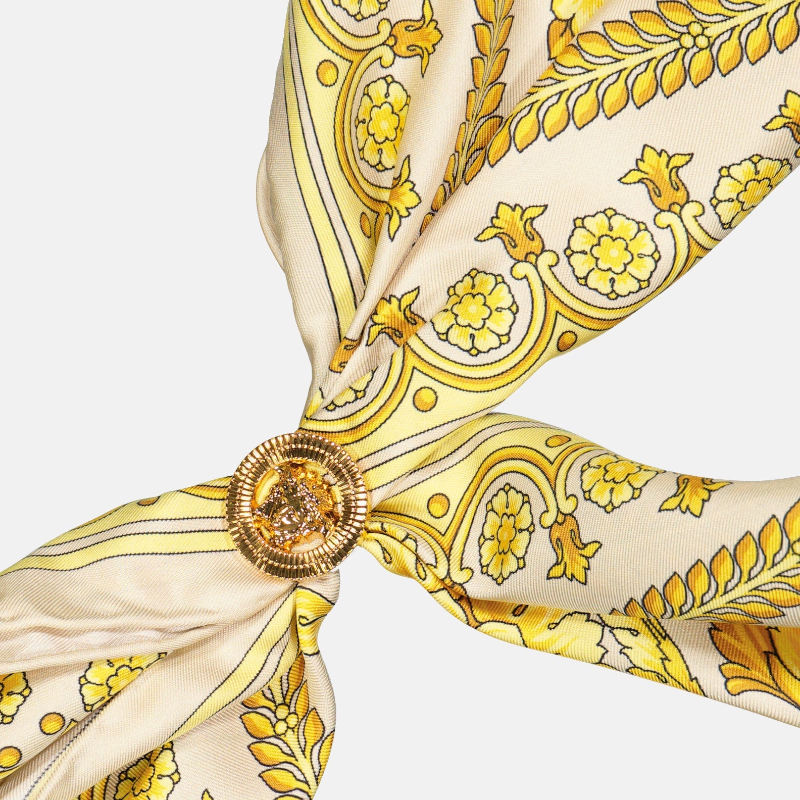 Versace scarf, Barocco print scarf, luxury silk scarf, high-end accessories, elegant triangle scarf