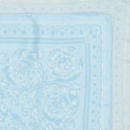 Versace silk scarf, Barocco motif, luxury accessories, blue silk scarf, designer scarf