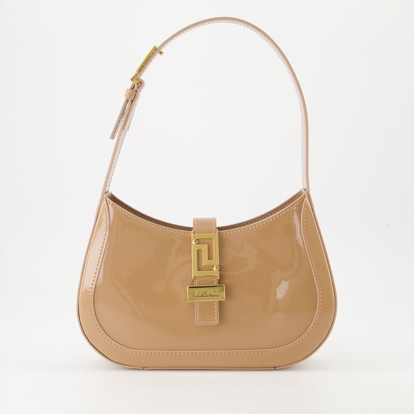 Versace, Hobo Bag, Greca Goddess, Beige Leather, Luxury Accessory