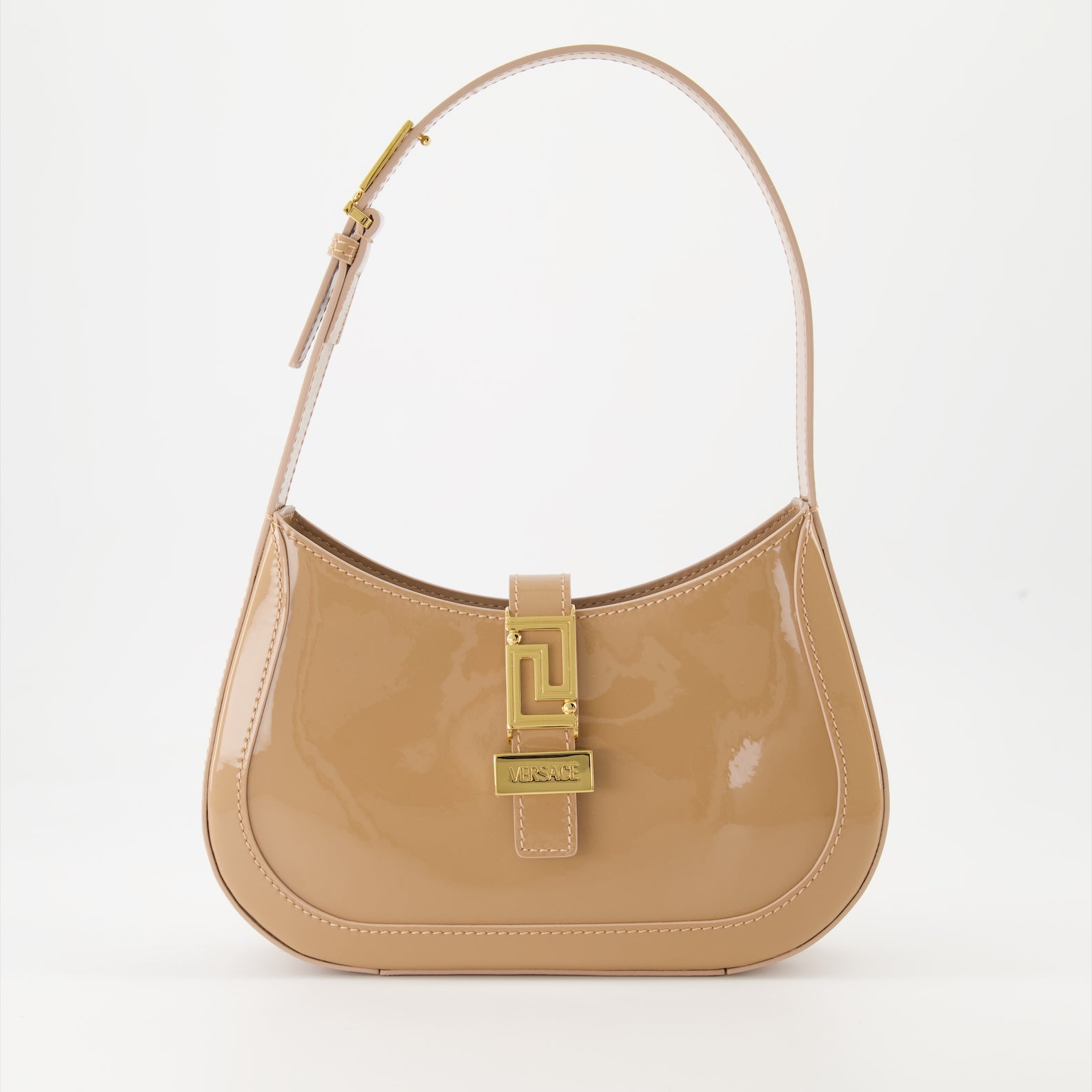 Versace, Hobo Bag, Greca Goddess, Beige Leather, Luxury Accessory