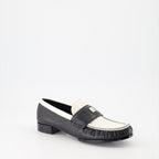 Givenchy leather moccasins, luxury footwear, 4G emblem shoes, elegant moccasins, white and black moccasins