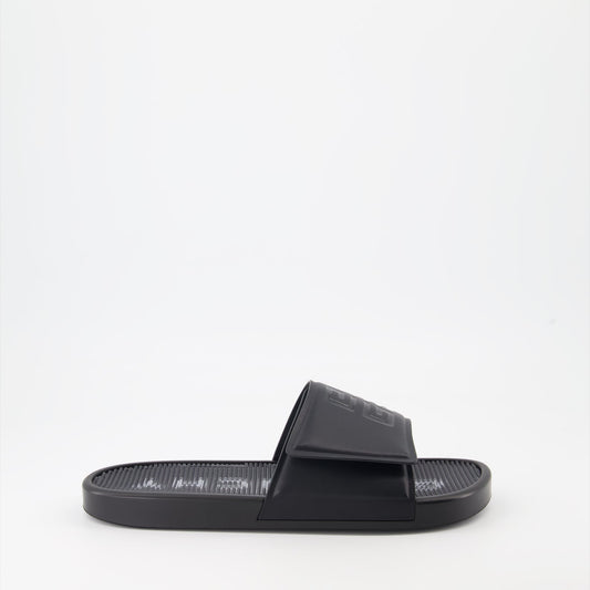 Givenchy, luxury slides, adjustable slide sandals, 4G emblem, high fashion footwear