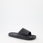 Givenchy, luxury slides, adjustable slide sandals, 4G emblem, high fashion footwear