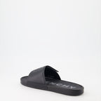 Givenchy, luxury slides, adjustable slide sandals, 4G emblem, high fashion footwear
