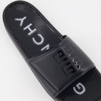 Givenchy, luxury slides, adjustable slide sandals, 4G emblem, high fashion footwear