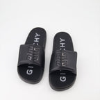 Givenchy, luxury slides, adjustable slide sandals, 4G emblem, high fashion footwear