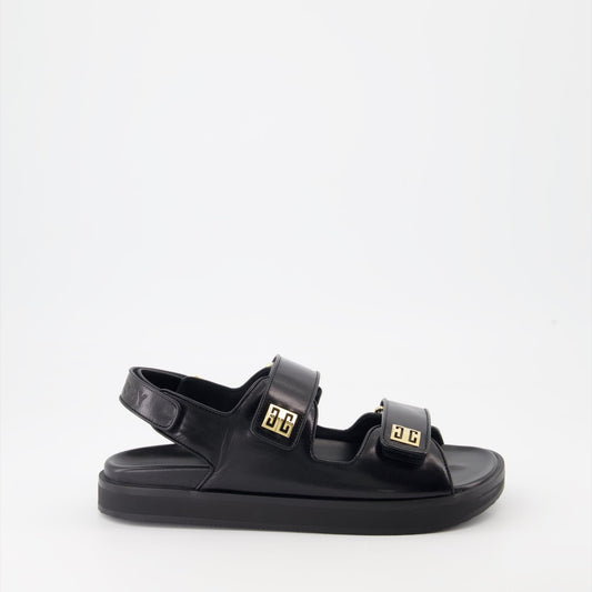 Givenchy sandals, goat leather sandals, luxury footwear, 4G emblem, designer sandals