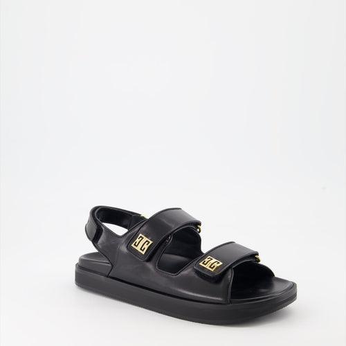 Givenchy sandals, goat leather sandals, luxury footwear, 4G emblem, designer sandals