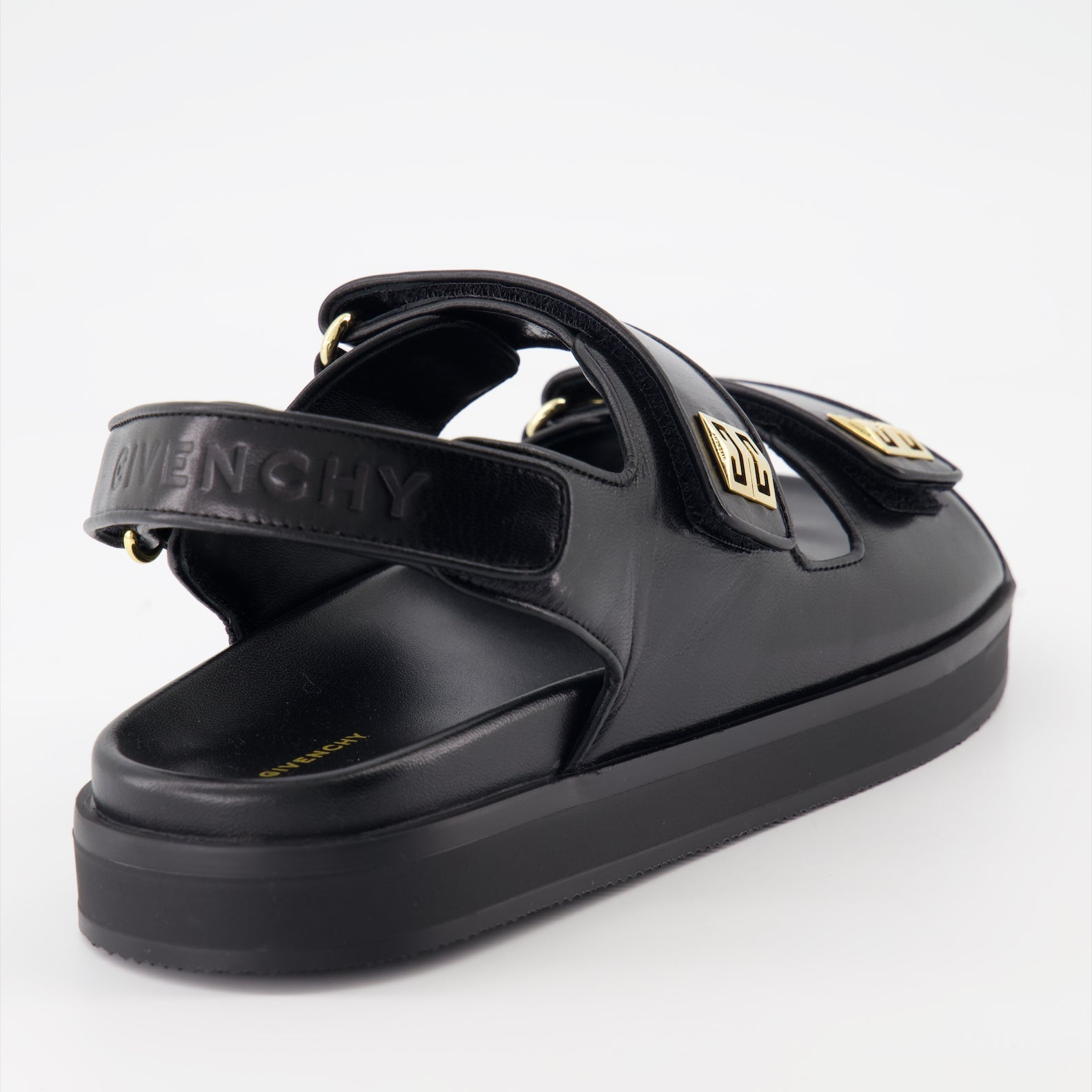 Givenchy sandals, goat leather sandals, luxury footwear, 4G emblem, designer sandals