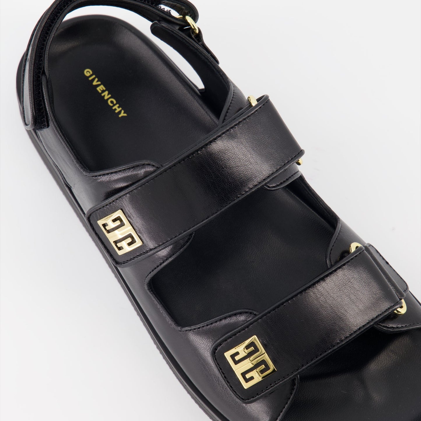 Givenchy sandals, goat leather sandals, luxury footwear, 4G emblem, designer sandals