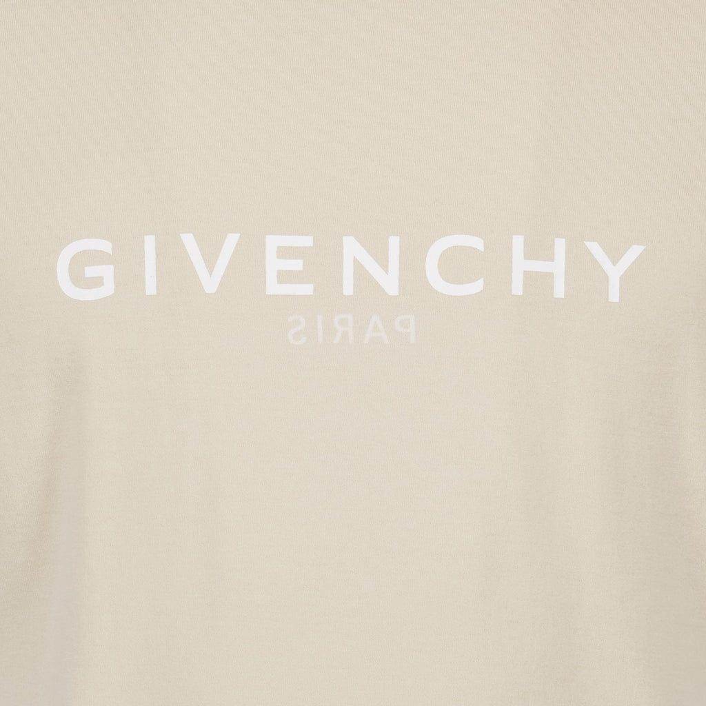 beige T-shirt, luxury T-shirt, Givenchy logos, elegant T-shirt, designer wear